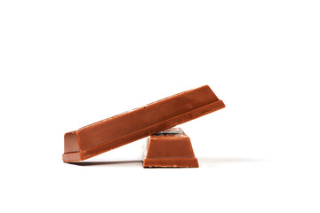 chocolate bars isolated on white background
