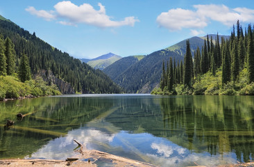 Landscape of the Kolsay lakes in Kazakhstan