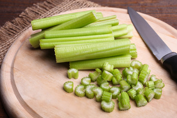 celery on cutting board