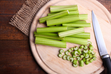 celery on cutting board