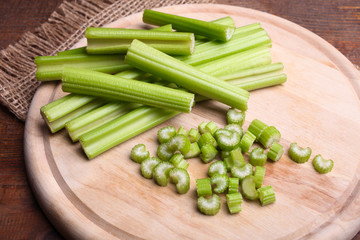 celery on cutting board
