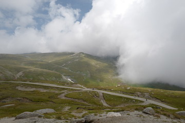 clouds over mountains