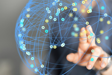 Abstract technology geometric and data