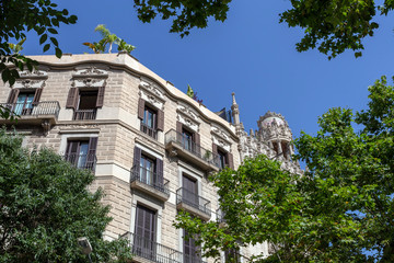 Fototapeta na wymiar Passeig de Gràcia avenue in Barcelona