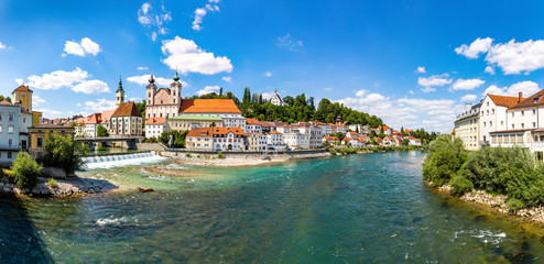 Steyr - a town in Austria. Steyr and Enns rivers.