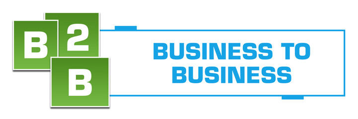 B2B - Business To Business Green Blue Squares Left Box 