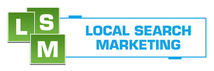LSM - Local Search Marketing Green Blue Squares Left Box 
