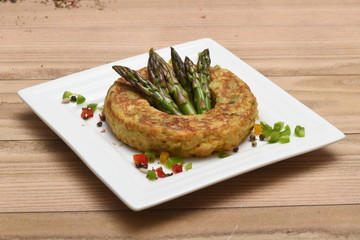  image of a green asparagus omelette