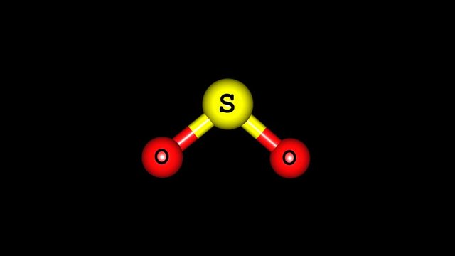 Rotating Sulphur dioxide molecule