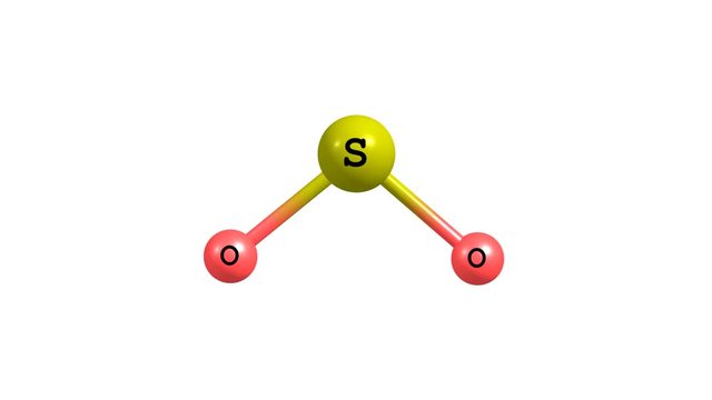 Rotating Sulphur dioxide molecule