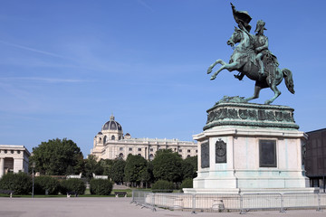 Equestrian statue of Archduke Karl on Heldenplatz in Vienna Austria