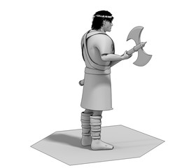 3D rendering, warrior character, illustration