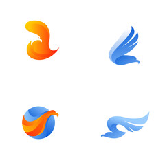 Eagle logo template with liquid color