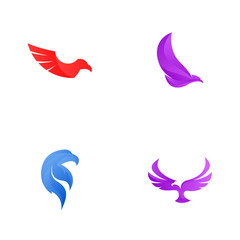 Eagle logo template with liquid color