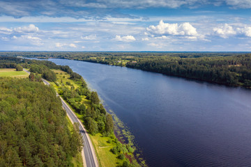 River Daugava in summer afternoon, central Latvia.