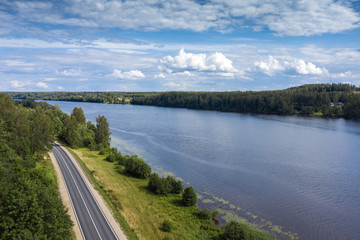 Fototapeta na wymiar River Daugava in summer afternoon, central Latvia.