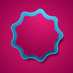 Abstract tech corporate web sticker label blue purple design. Colorful wavy round shape. Vector background
