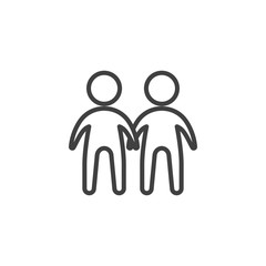 Partnership line icon. Deal linear style sign for mobile concept and web design. Handshake for agreement outline vector icon. Symbol, logo illustration. Vector graphics