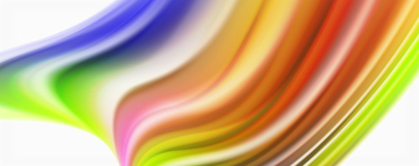 Modern techno Fluid color flow on white colorful poste. Art for your design