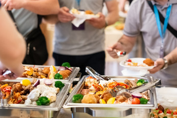 Buffet catering meal concept at restaurant or hotel.
