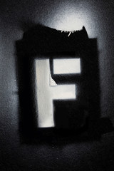 Letter F grunge spray paninted stencil font