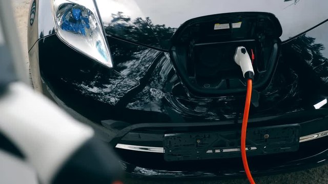 Electromobile during the process of recharging
