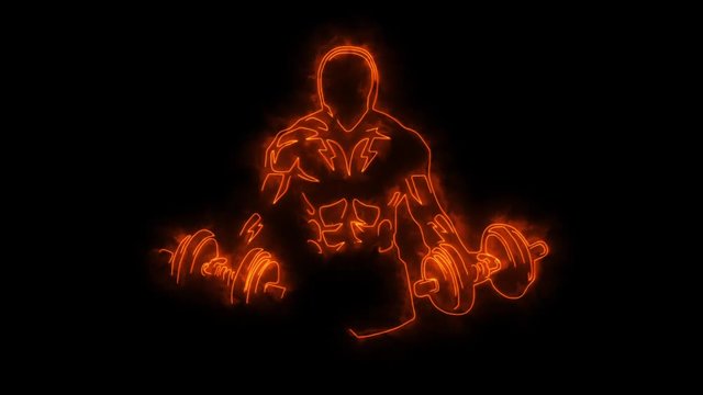 Orange Fitness Gym Animated Logo with Reveal Effect