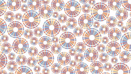 Abstract background consisting of colored elements of round shape randomly arranged on white