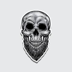 hand drawing of head skull illustration sticker 