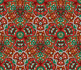 Kaleidoscope seamless pattern, background. Colorful abstract shapes. Useful as design element for texture and artistic compositions.