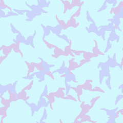 UFO camouflage of various shades of blue, vine and violet colors