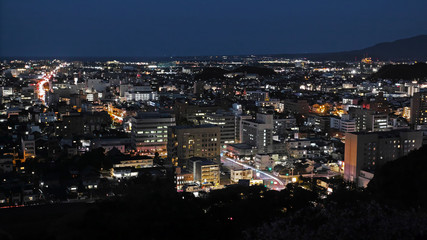 Fototapeta premium 鳥取県米子城跡から見た米子市街地の夜景