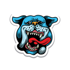 illustration of smiling bulldog sticker
