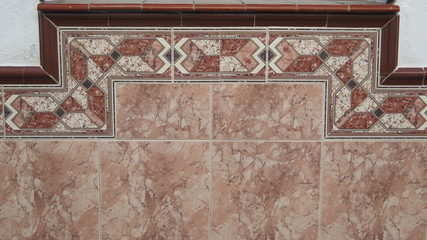 Brown wall tiles with interesting design