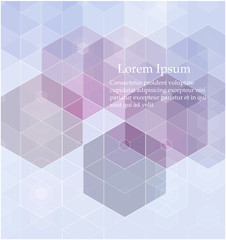 Vector Abstract geometric background. Blue hexagon shape