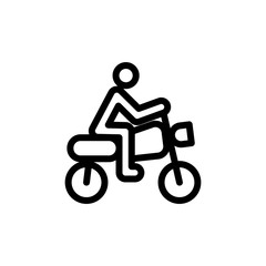 flat line motor cycle, motor cross icon symbol sign, logo template, vector, eps 10