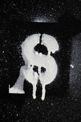 Letter S grunge spray paninted stencil font