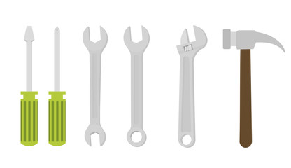 Hand tools, hammer, wrench, screwdriver, sliding wrench