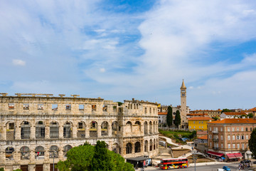 Obraz premium Aerial view of old town and ancient architecture building