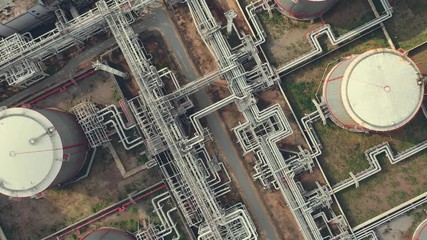 Aerial view oil refinery, refinery plant, refinery factory. - Powered by Adobe