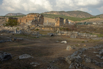 Amphitheater in ancient Hierapolis, Pamukkale, Turkey.