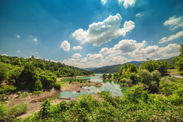 Fototapeta na wymiar Wonderful landscape with lake Gokce Baraji in Yalova