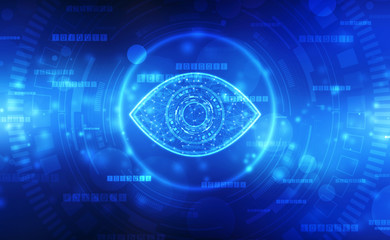 Biometric screening eye, Digital eye, Security concept, cyber security Concept, Technology Concept background