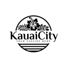 Hawaii and flower logo designs - obrazy, fototapety, plakaty
