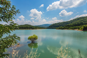 Wonderful landscape with lake Gokce Baraji in Yalova
