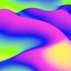 Abstract colorful wavy background in bright blue and yellow colors.