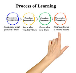 Woman presenting process of Learning..