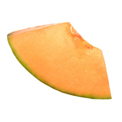 slice of cantaloupe isolated on white background