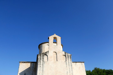 Obraz premium Medieval church of the Holy Cross in Nin, Croatia, known as smallest cathedral in the world. 