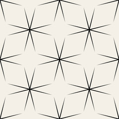 Vector seamless pattern. Modern stylish texture. Repeating geometric tiles, stars, snowflakes